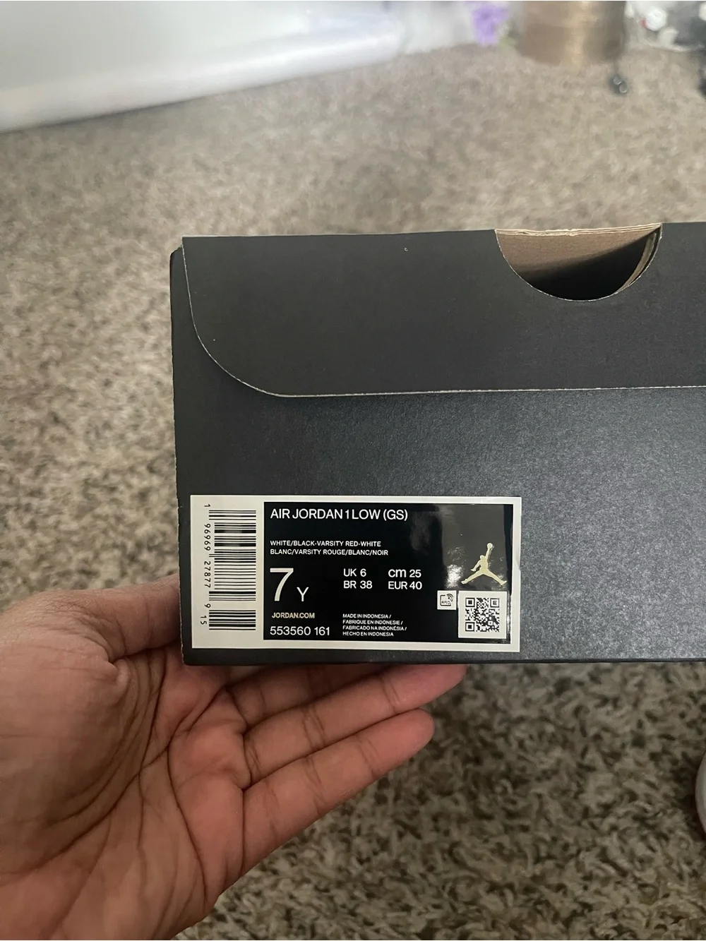 Nike Air Jordan 1 Low GS Black/White/Red Big Kids